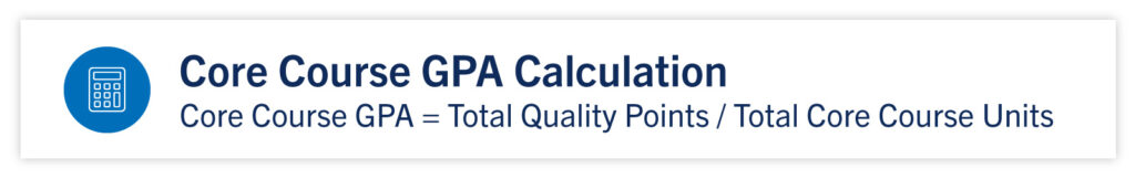 Core course GPA calculation Core course GPA calculation