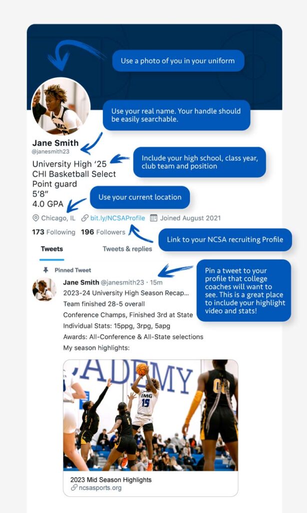 Example of a recruit-friendly social media profile Example of a recruit-friendly social media profile